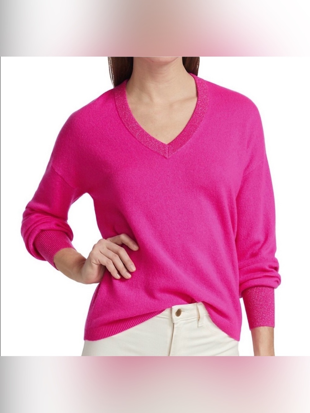 Lilly Pulitzer Bougainvillea Pink Cashmere Knit Sweater Top